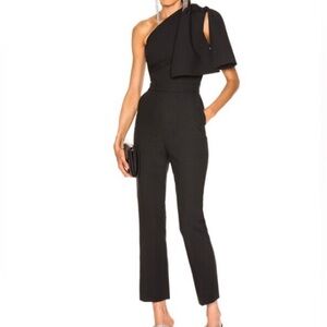 MSGM Women’s Black One Shoulder Jumpsuit with Pockets (S)